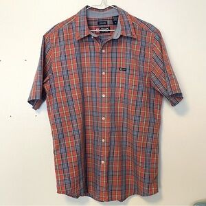 Chaps Button Up Plaid Short Sleeve Shirt